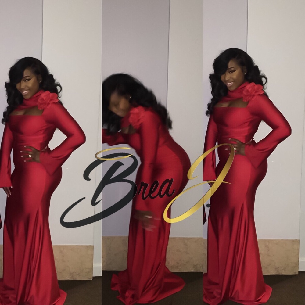 Custom red gown
